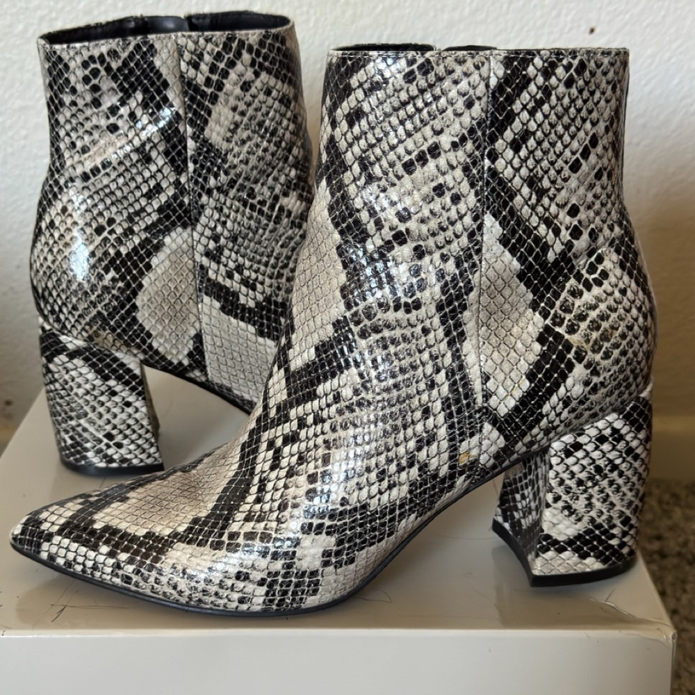 Marc Fisher Snakeskin Ankle Boots